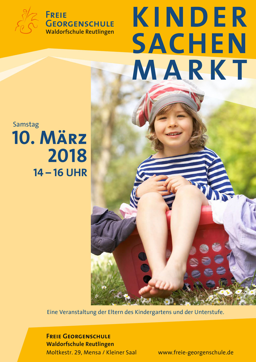 Plakat zum Kindersachenmarkt am 10. März 2018
